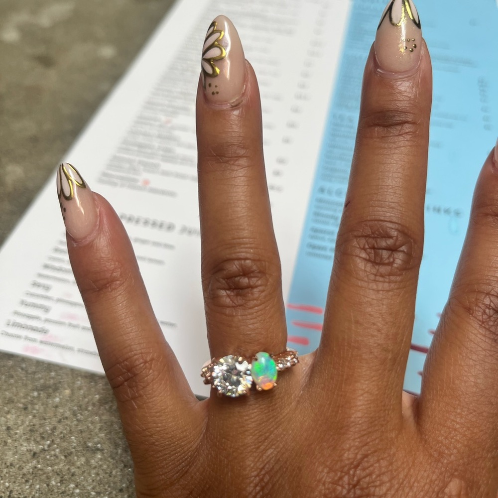Custom made toi et moi engagement ring size 5.
